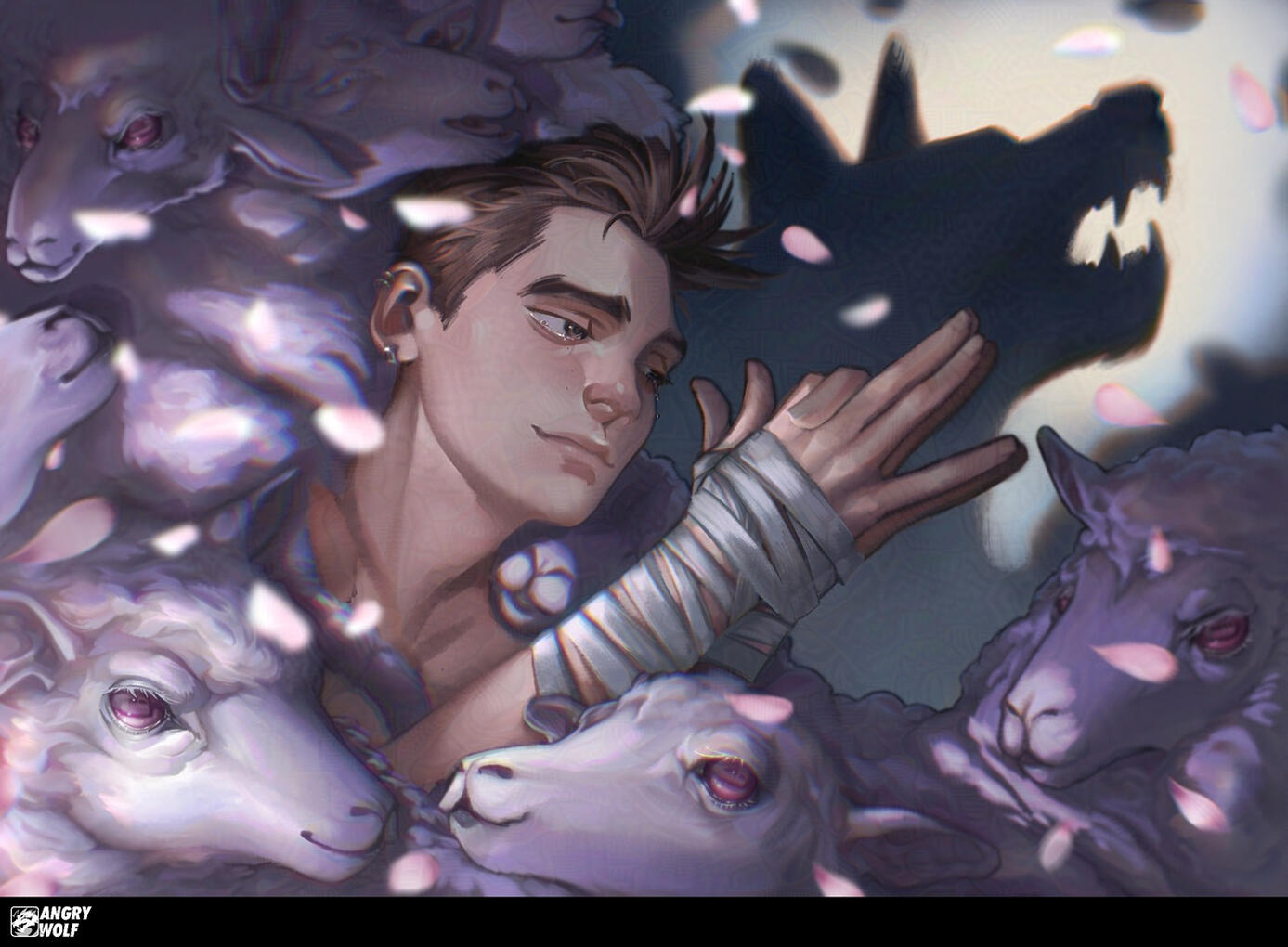 "Wolf among sheep" - Self portrait